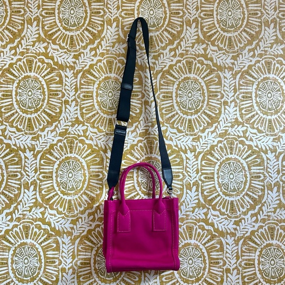 Marc Jacobs Canvas Standard Supply Crossbody Strap Small Tote Bag Lipstick Pink - Picture 7 of 12